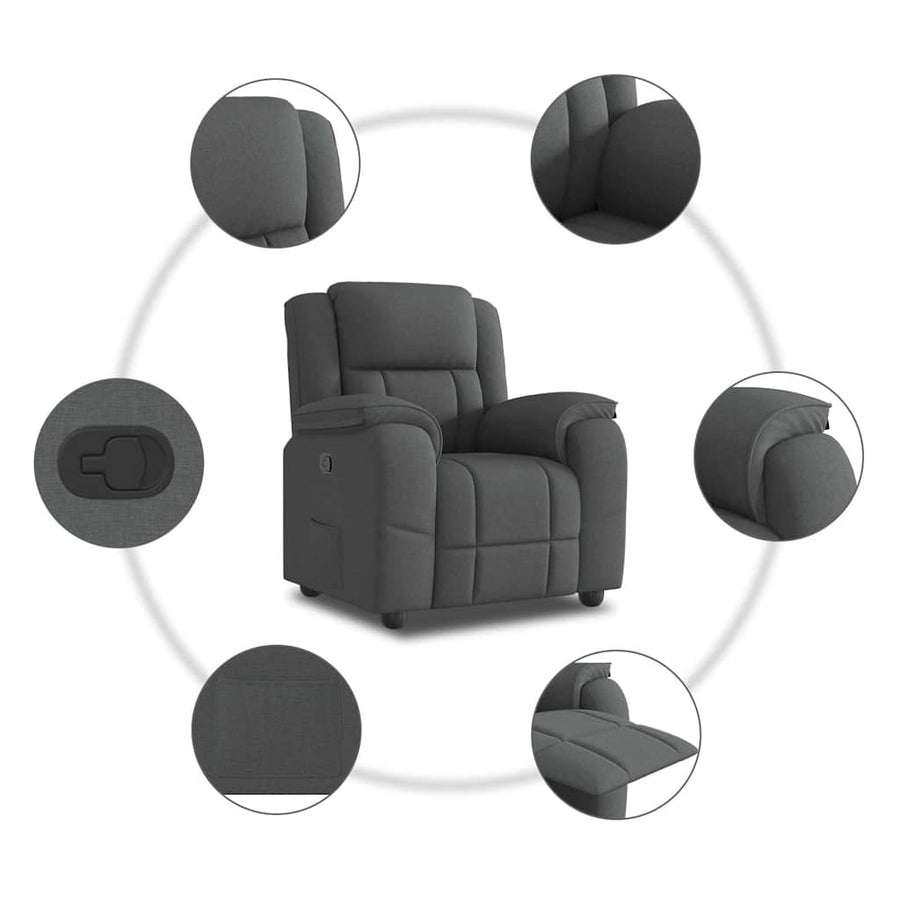 Fauteuil verstelbaar stof donkergrijs