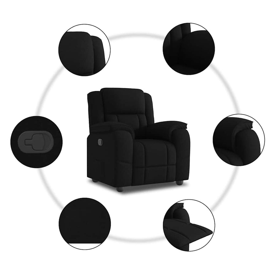 Fauteuil verstelbaar stof zwart