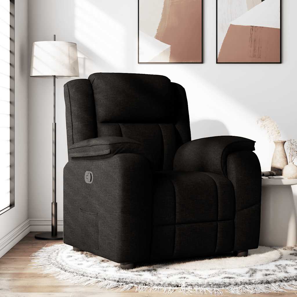 Fauteuil verstelbaar stof zwart