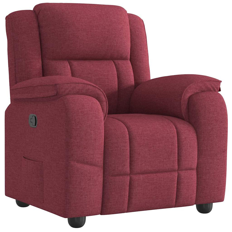 Fauteuil verstelbaar stof wijnrood