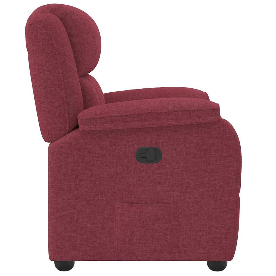 Fauteuil verstelbaar stof wijnrood