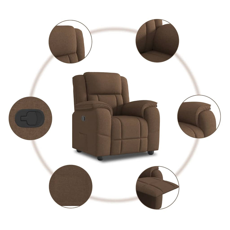 Fauteuil Verstelbaar Stof Bruin 1 Nee