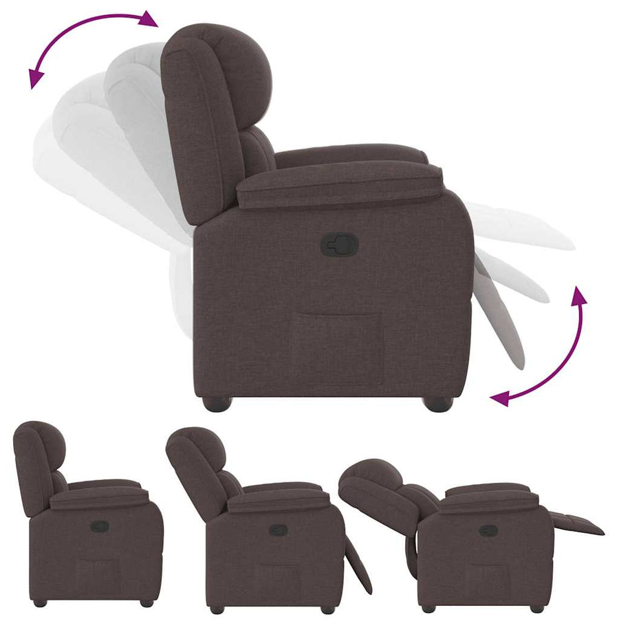 Fauteuil Verstelbaar Stof Donkerbruin 1 Nee