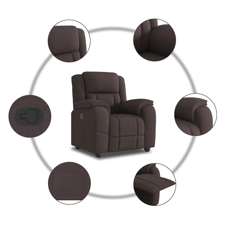 Fauteuil Verstelbaar Stof Donkerbruin 1 Nee