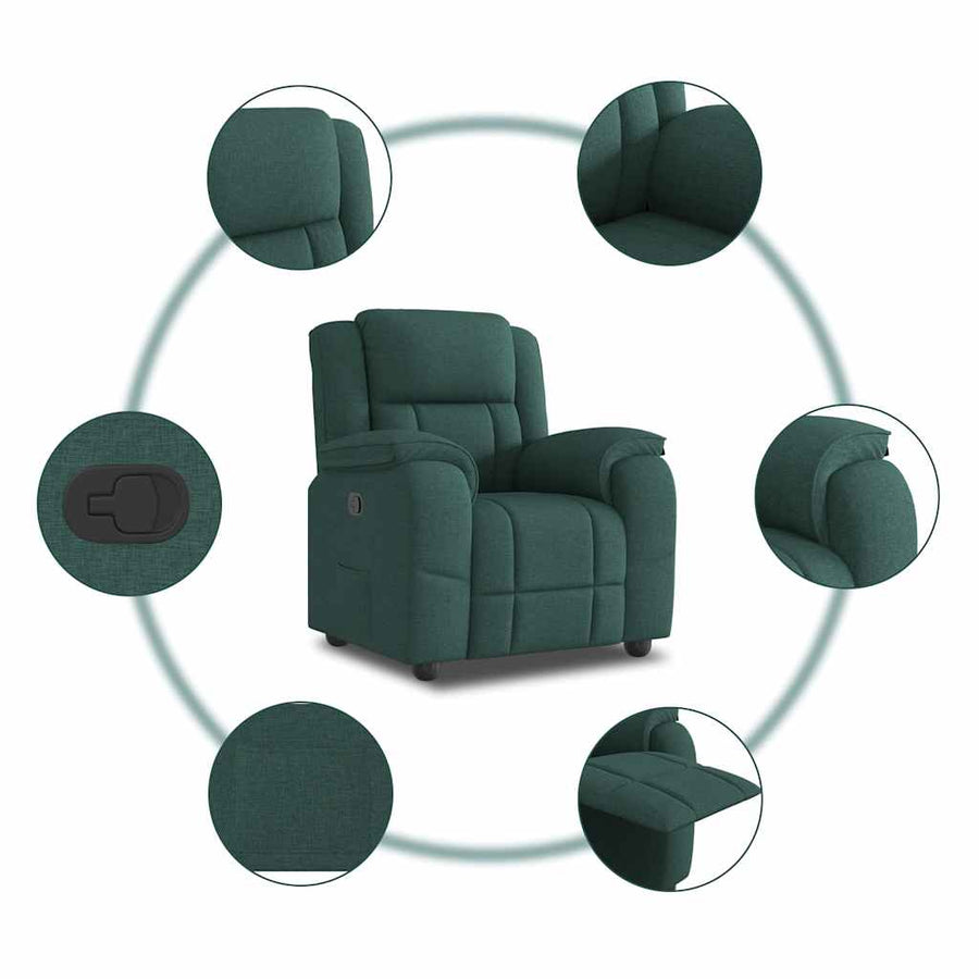 Fauteuil Verstelbaar Stof Donkergroen 1 Nee