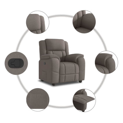 Fauteuil verstelbaar stof taupe
