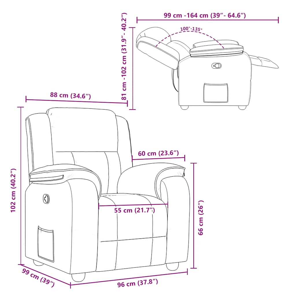 Fauteuil Verstelbaar Stof Kleurig Crème 1 Nee