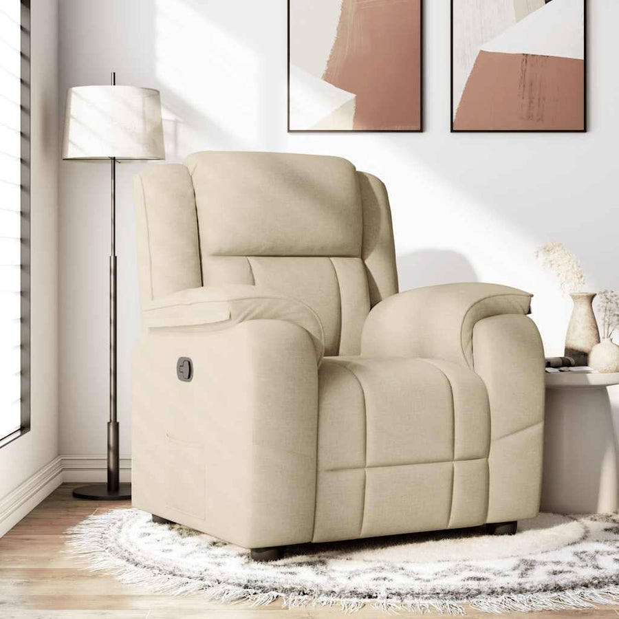 Fauteuil Verstelbaar Stof Kleurig Crème 1 Nee