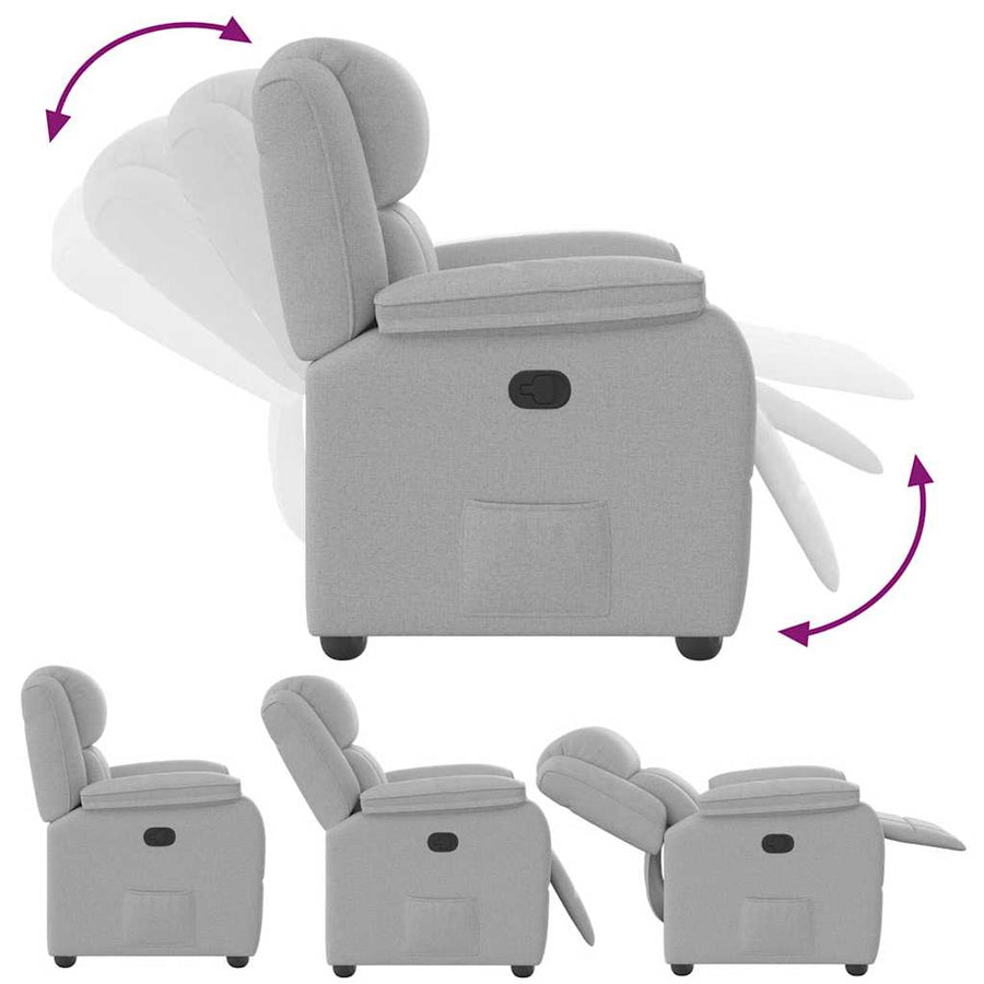 Fauteuil verstelbaar stof wolk grijs