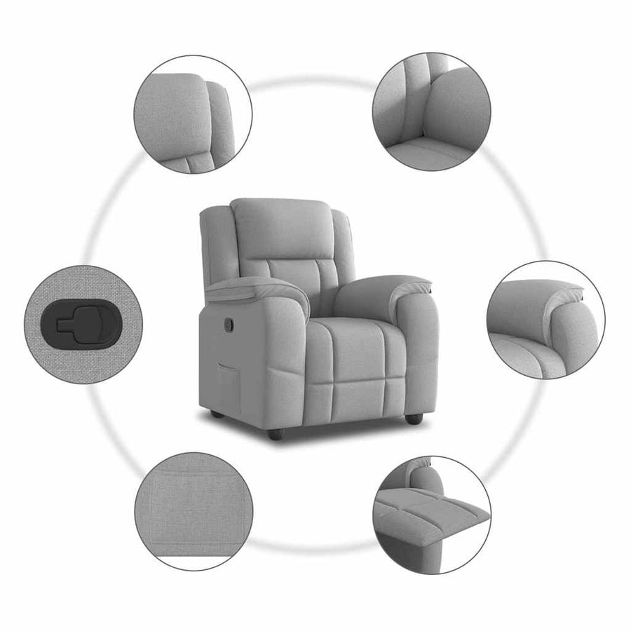 Fauteuil verstelbaar stof wolk grijs