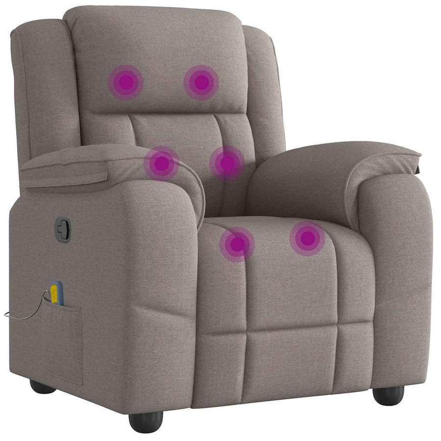 Massagestoel verstelbaar stof taupe