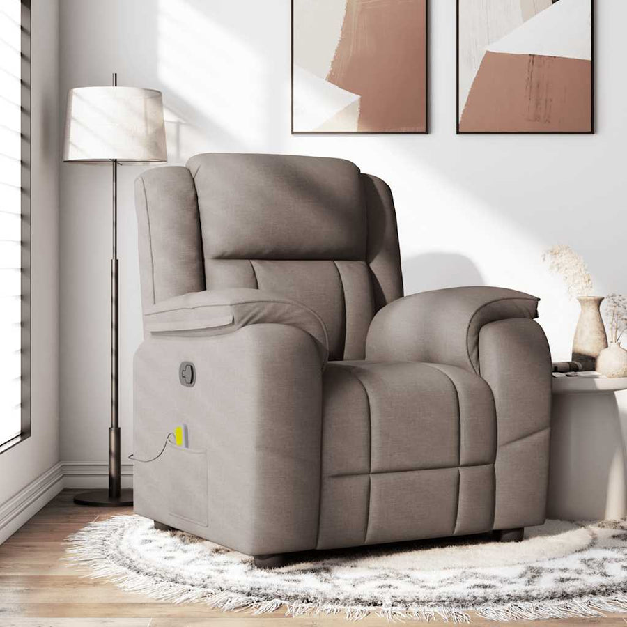Massagestoel verstelbaar stof taupe