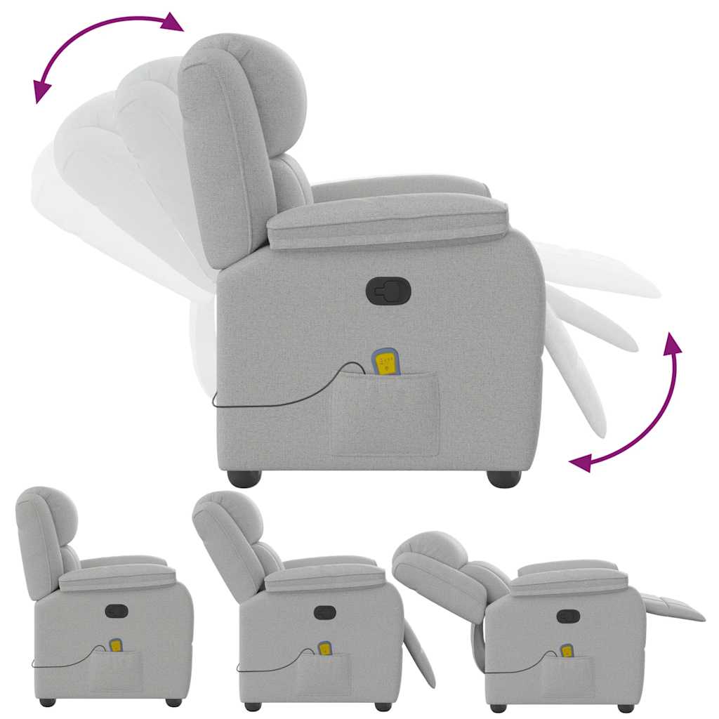 Massagestoel verstelbaar stof wolk grijs