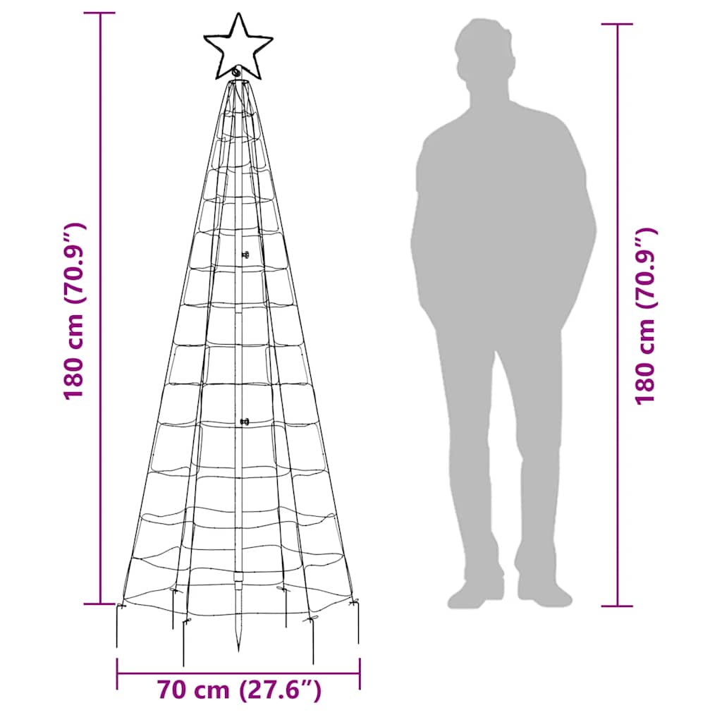 LED Kerstboom met Spikes 220 LEDs Warm Wit 180 cm