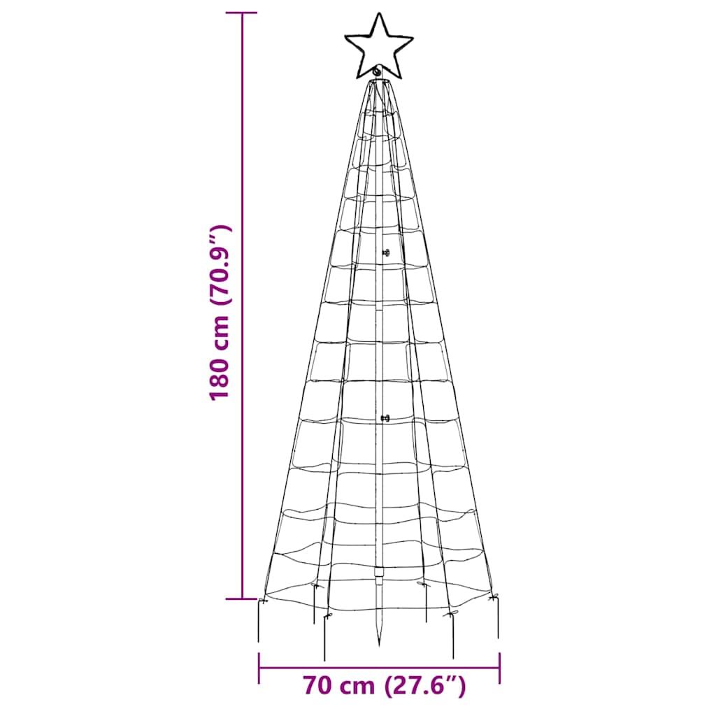 LED Kerstboom met Spikes 220 LEDs Warm Wit 180 cm