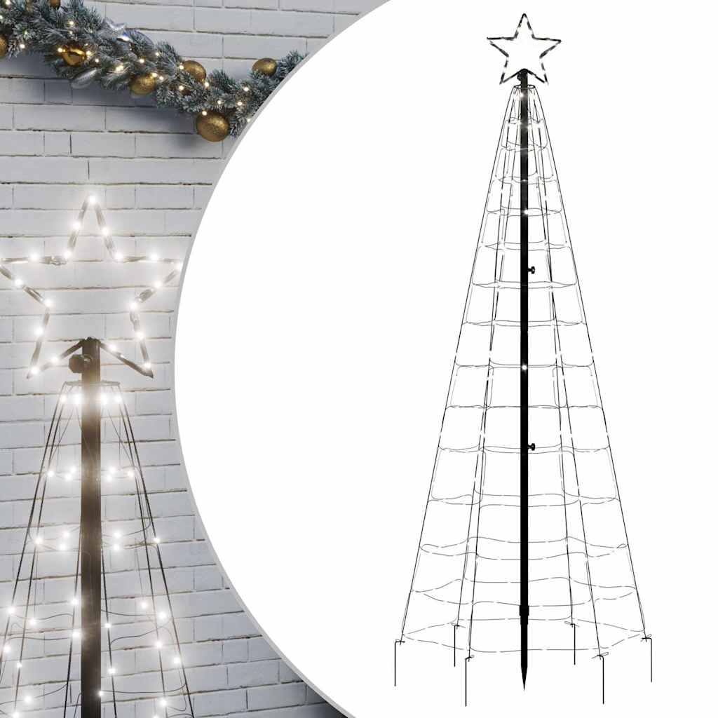 LED Kerstboom met spikes 220 LEDs Koud Wit 180 cm