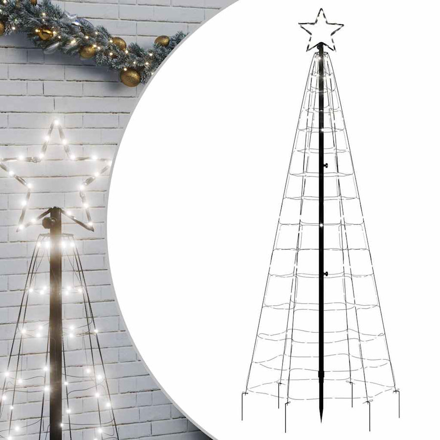 LED Kerstboom met spikes 220 LEDs Koud Wit 180 cm