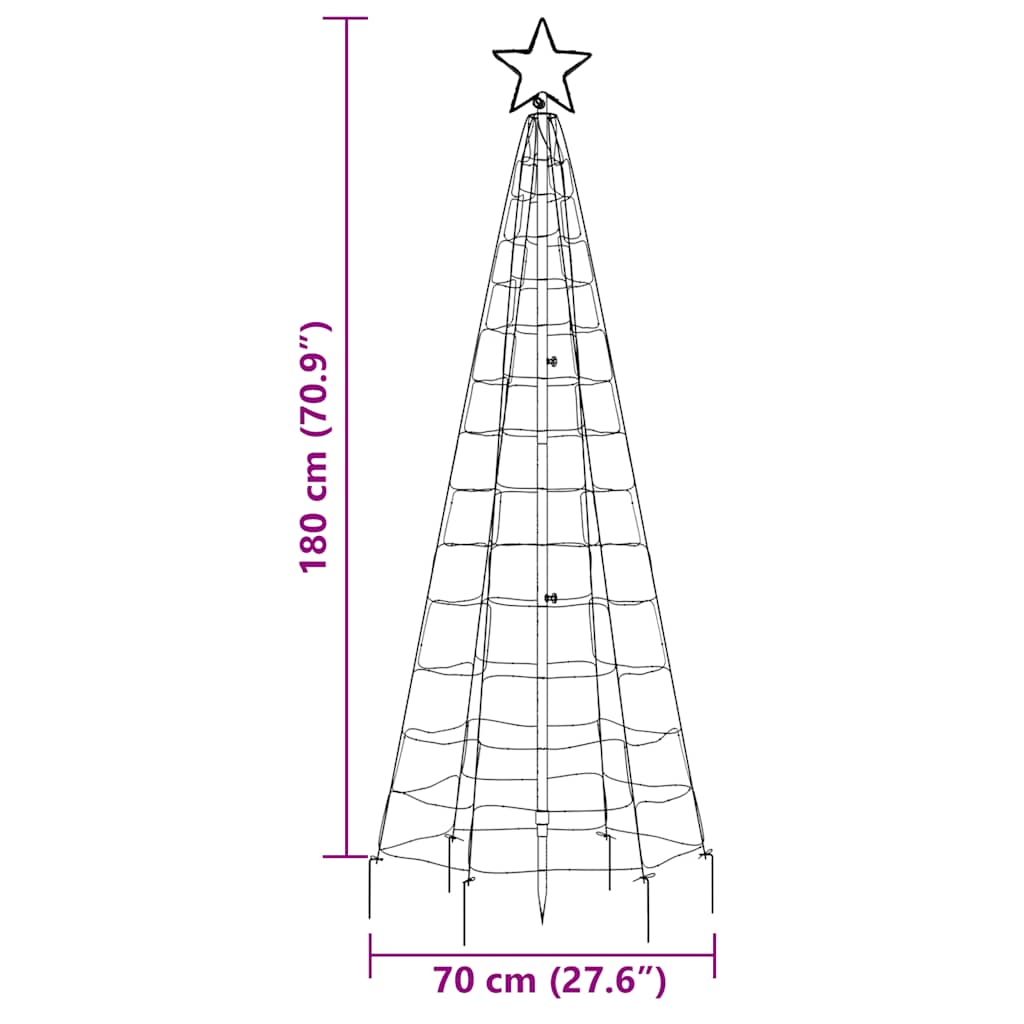 LED Kerstboom met spikes 220 LEDs Koud Wit 180 cm