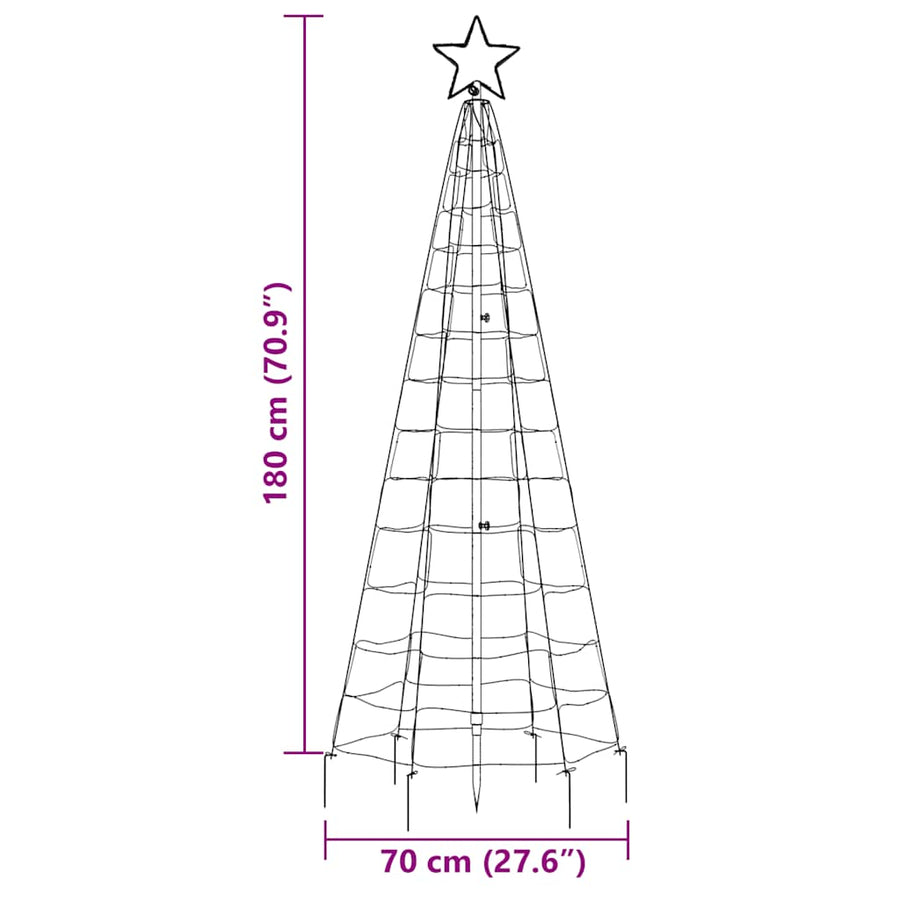LED Kerstboom met spikes 220 LEDs Koud Wit 180 cm