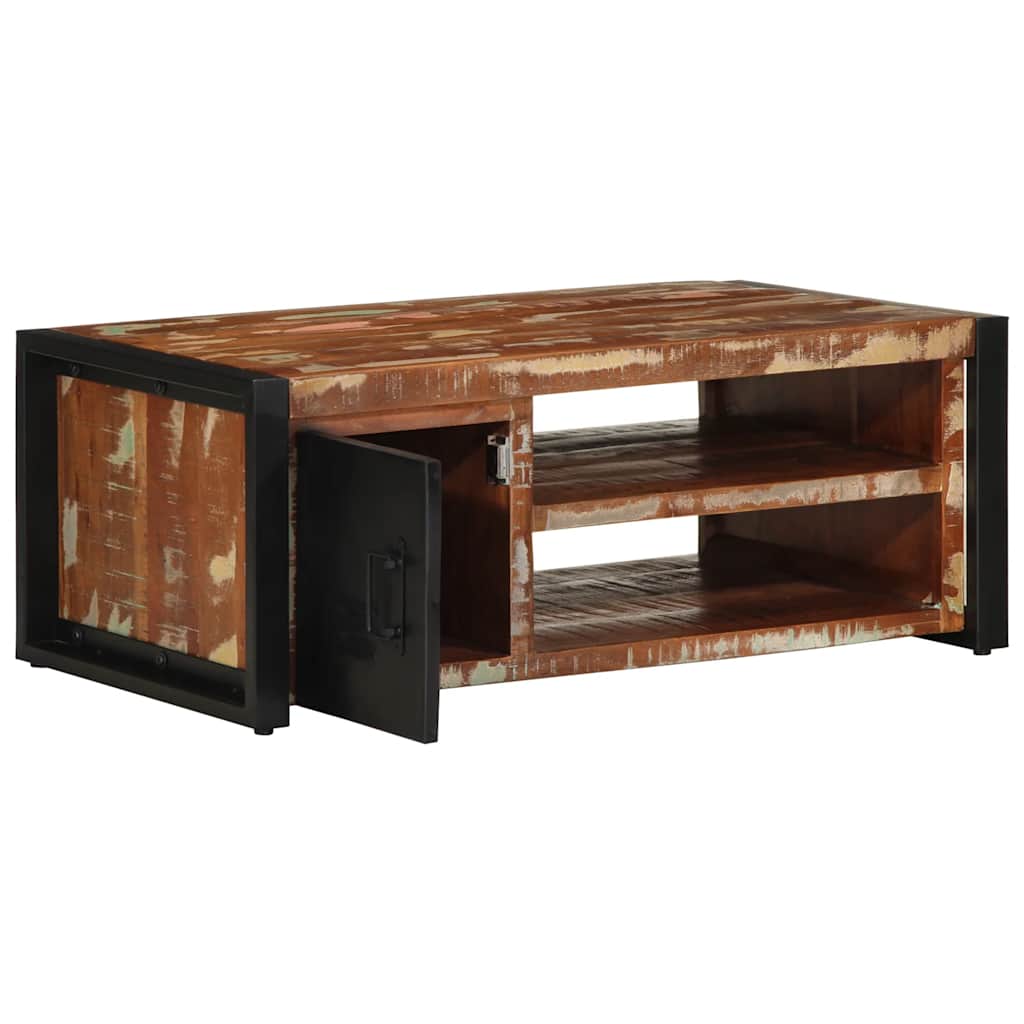 Salontafel 90x50x36 cm massief gerecycled hout meerkleurig
