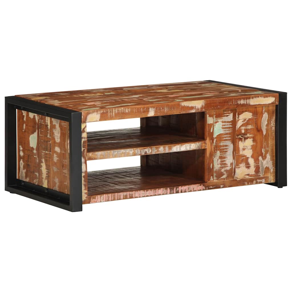 Salontafel 90x50x36 cm massief gerecycled hout meerkleurig