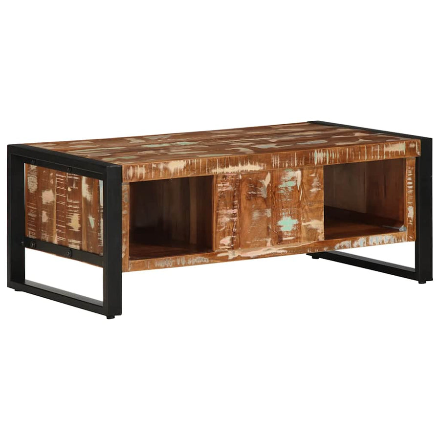 Salontafel 90x50x36 cm massief gerecycled hout meerkleurig