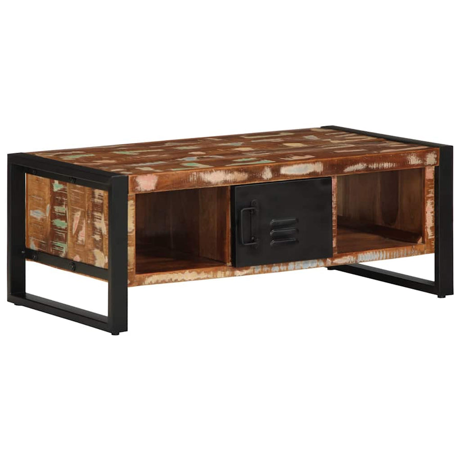 Salontafel 90x50x36 cm massief gerecycled hout meerkleurig