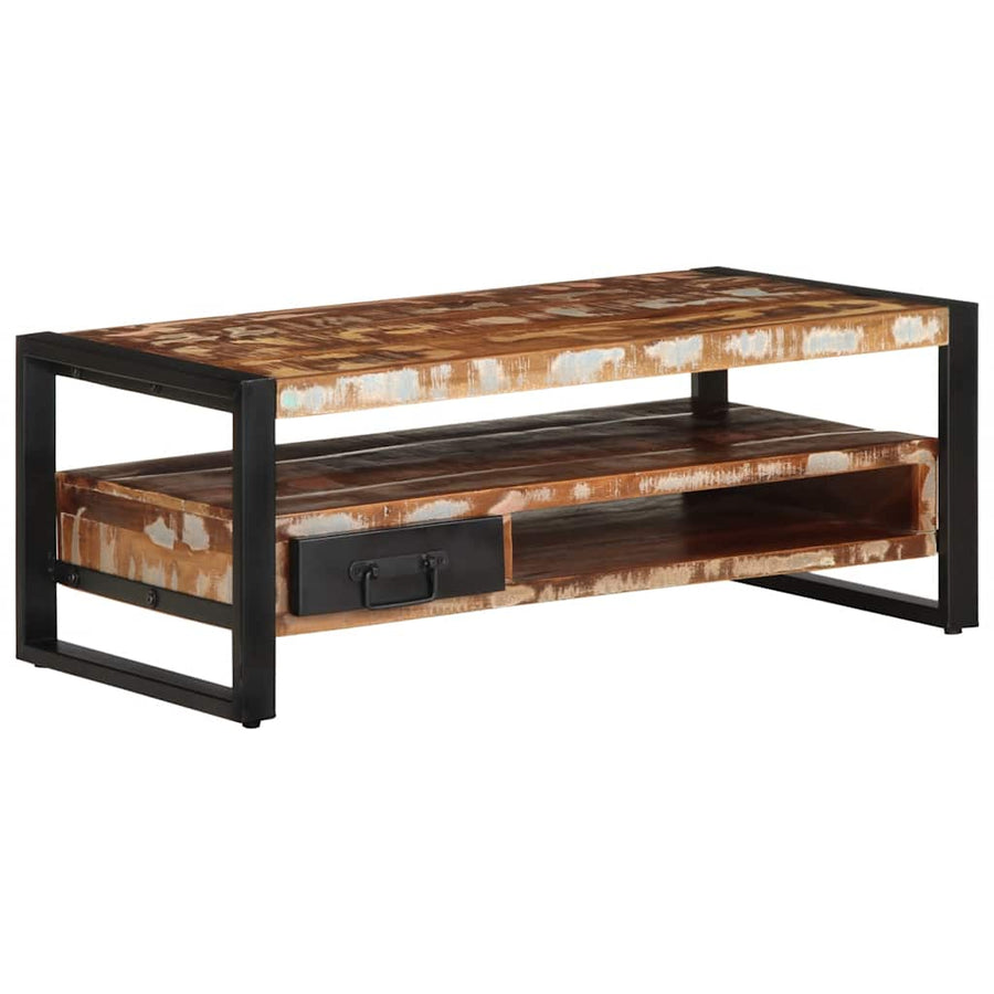 Salontafel 90x50x36 cm massief gerecycled hout meerkleurig