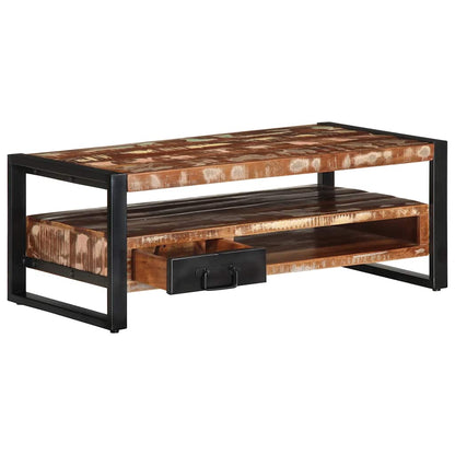 Salontafel 90x50x36 cm massief gerecycled hout meerkleurig