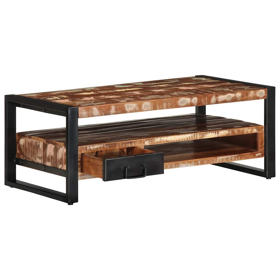 Salontafel 90x50x36 cm massief gerecycled hout meerkleurig
