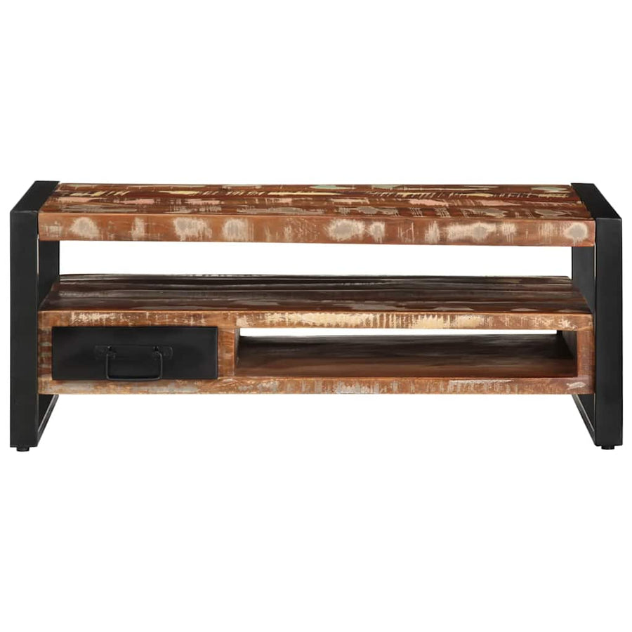 Salontafel 90x50x36 cm massief gerecycled hout meerkleurig