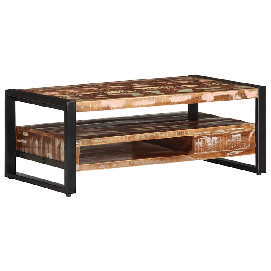 Salontafel 90x50x36 cm massief gerecycled hout meerkleurig