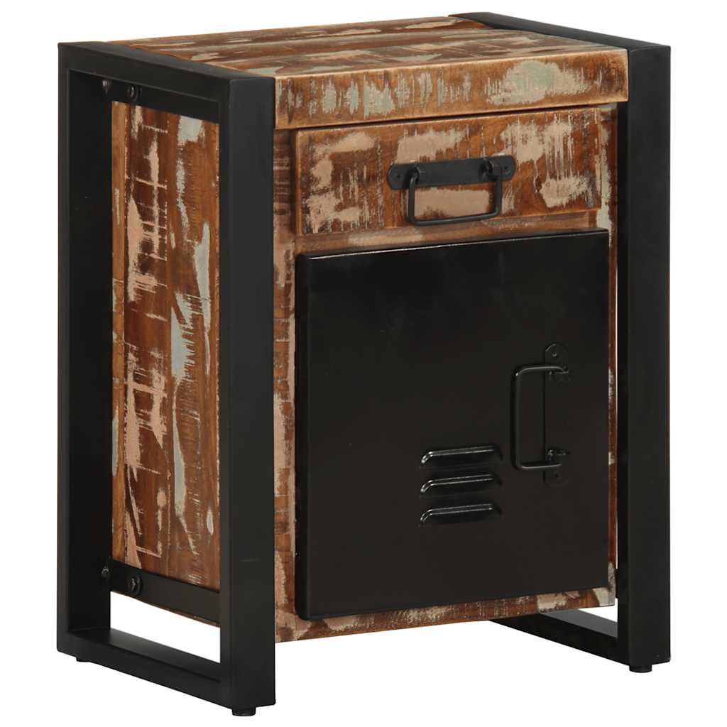 Nachtkastje 40x30x50 cm massief gerecycled hout meerkleurig