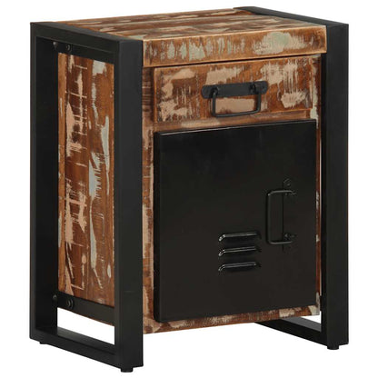 Nachtkastje 40x30x50 cm massief gerecycled hout meerkleurig