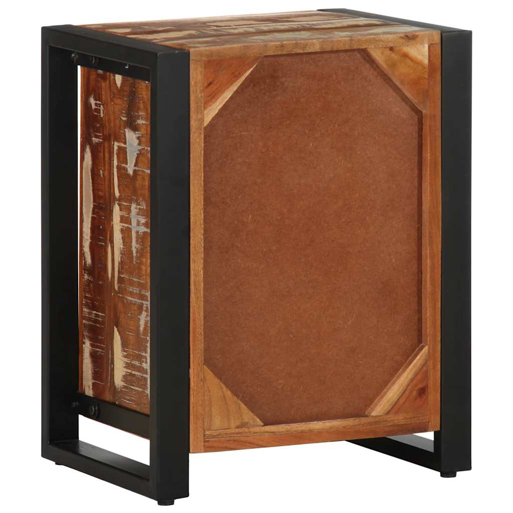 Nachtkastje 40x30x50 cm massief gerecycled hout meerkleurig