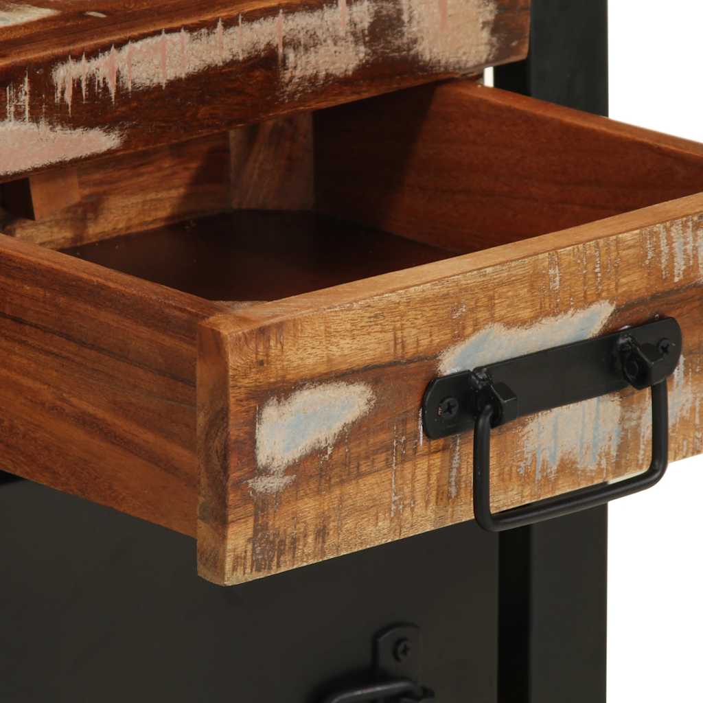 Nachtkastje 40x30x50 cm massief gerecycled hout meerkleurig