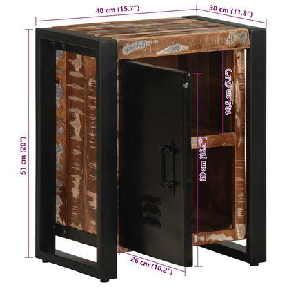 Nachtkastje 40x30x51 cm massief gerecycled hout meerkleurig