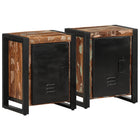 Nightstands 2 pcs solid rough mango wood multicolour