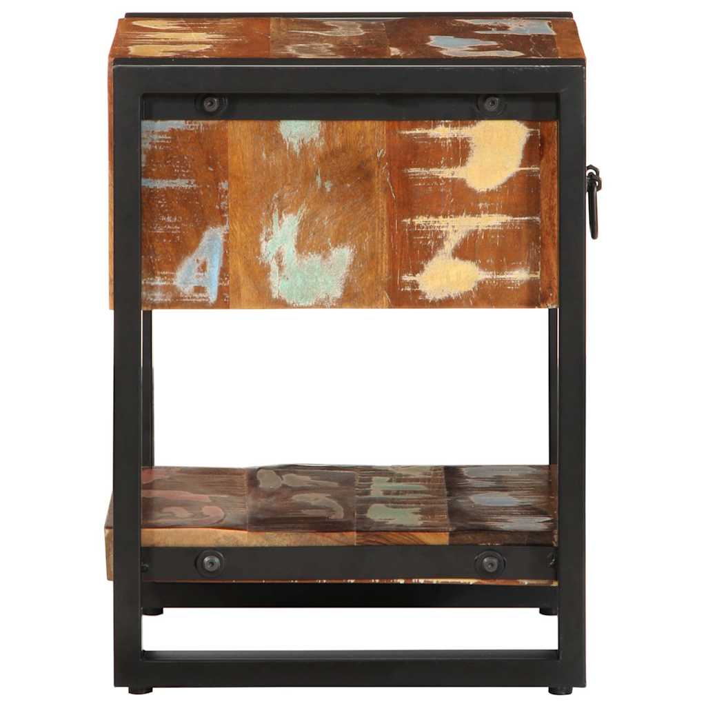 Nachtkastje 35x34x45 cm massief gerecycled hout meerkleurig