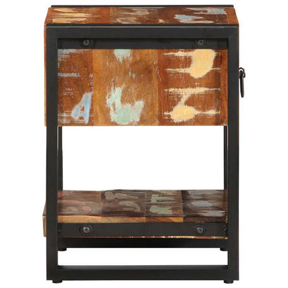 Nachtkastje 35x34x45 cm massief gerecycled hout meerkleurig