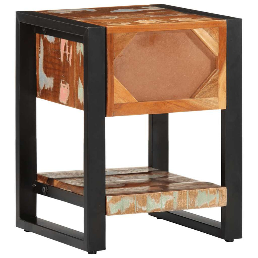 Nachtkastje 35x34x45 cm massief gerecycled hout meerkleurig