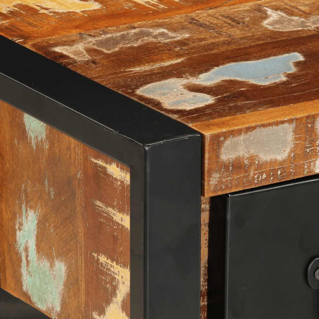 Nachtkastje 35x34x45 cm massief gerecycled hout meerkleurig