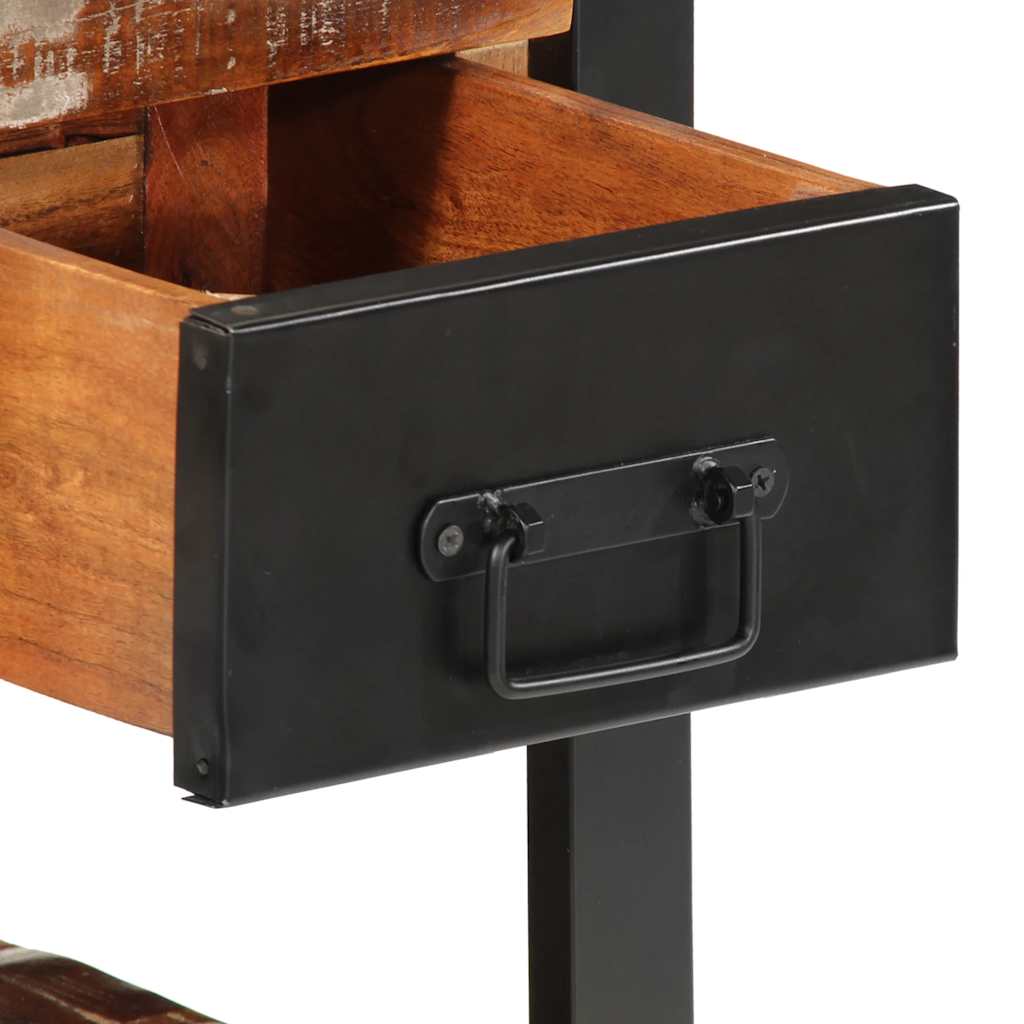 Nachtkastje 35x34x45 cm massief gerecycled hout meerkleurig