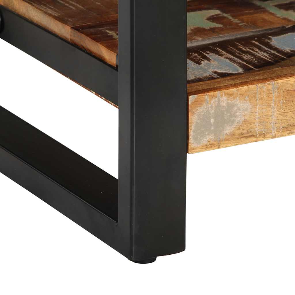 Nachtkastje 35x34x45 cm massief gerecycled hout meerkleurig