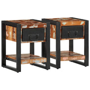 Nachtkastjes 2 st massief mangohout 35x34x45 cm