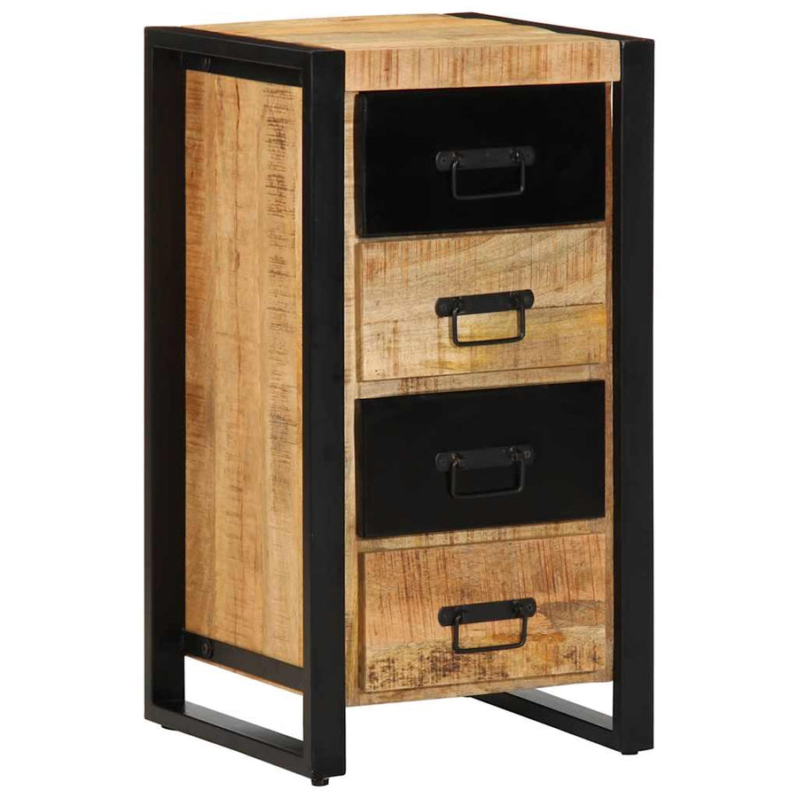 Ladekast 40x40x90 cm massief ruw mangohout