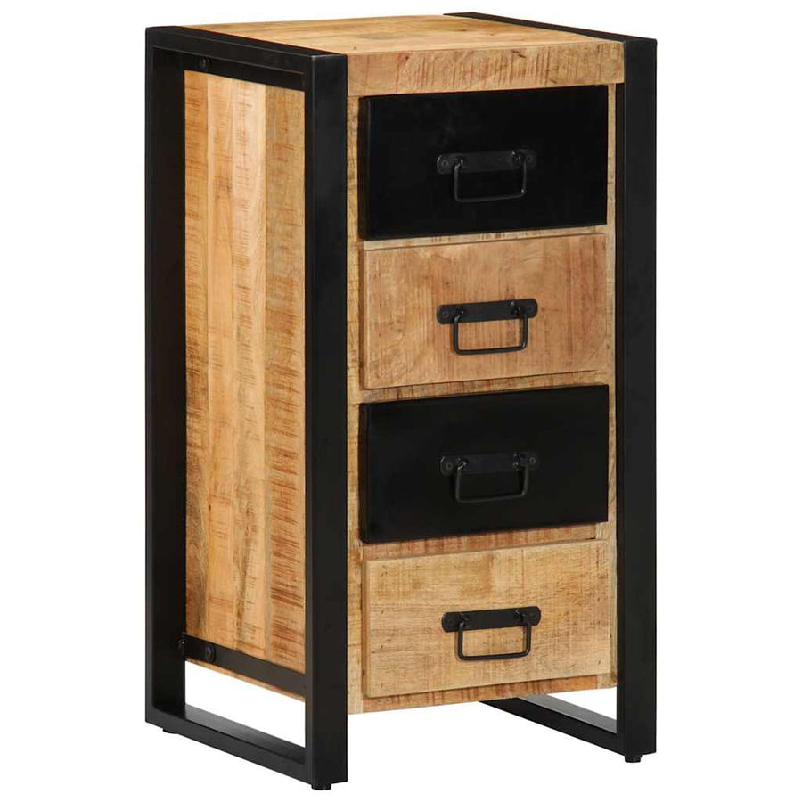 Ladekast 40x40x90 cm massief ruw mangohout
