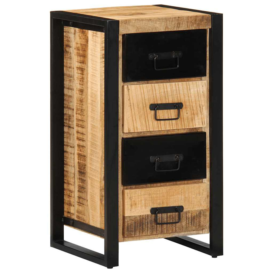 Ladekast 40x40x90 cm massief ruw mangohout