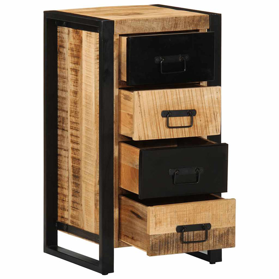 Ladekast 40x40x90 cm massief ruw mangohout