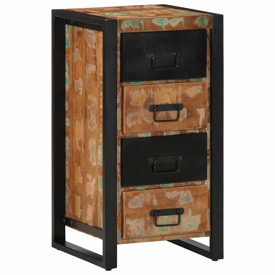 Ladekast 40x40x90 cm massief gerecycled hout meerkleurig
